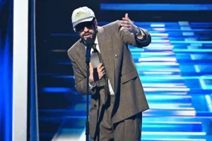 Bad Bunny at the 2025 Billboard Latin Music Awards held at The Fillmore Miami Beach on October 23, 2025 in Miami Beach, Florida.